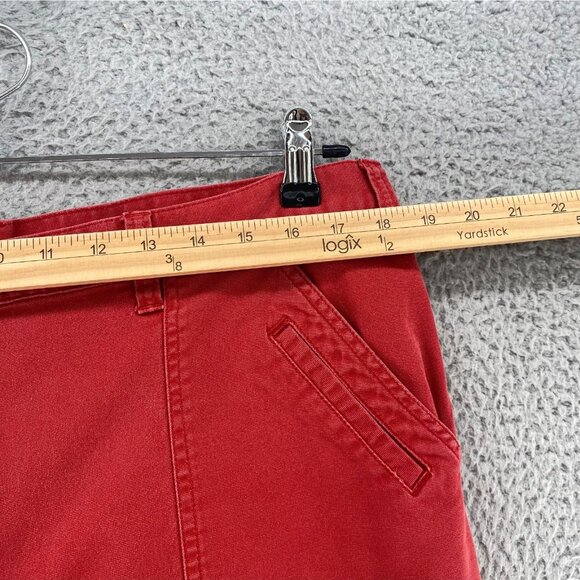Chicos Pants Womens 3.5 US 18 Plus Red Denim Stretch Utility Capri Pocket Casual - Picture 9 of 12